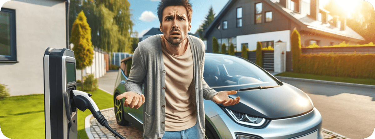 forvirrad person laddar elbil forvirrad person laddar elbil