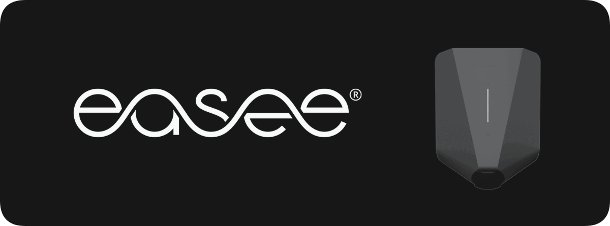 Easee logga och laddbox Easee logga och laddbox